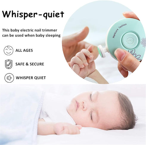 Trimmer Set, 6 2-Pack Newborn Baby Nail Gentle Electric Nail File for Sensitive Nails with Grinding Heads, Quiet Nail