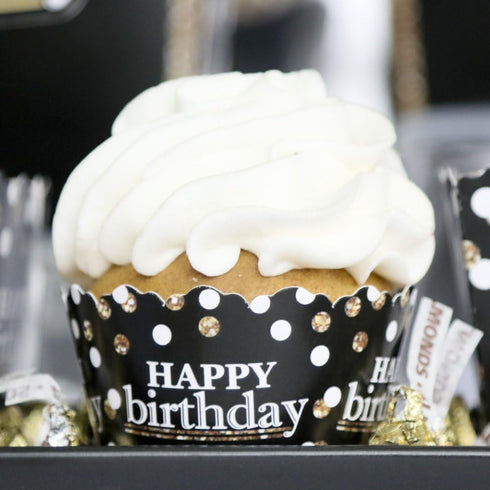 Big Dot of Happiness Adult Happy Birthday - Gold Birthday Party Decorations, Set of 12 Cupcake Wrappers