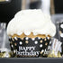 Big Dot of Happiness Adult Happy Birthday - Gold Birthday Party Decorations, Set of 12 Cupcake Wrappers