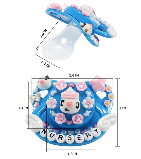 Dummy CutiePlusU Adult Sized Pacifier for Adult-Big Shield DIY Handmade-Baby Bottle Darkblue