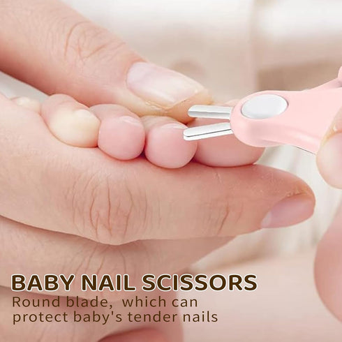 Set Baby Nail Kit with Cute Owl Case Newborn Manicure & Pedicure with Nail Clipper, Scissors, File & Tweezers