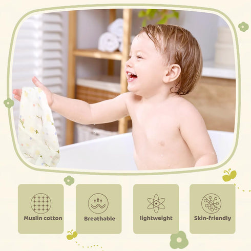 15 Pack, 10x10 inches MUKIN Baby Washcloths, Natural Cotton Face Towels