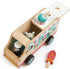 18m+ Tender Leaf Toys - Penguins Gelato Van - Food Truck Style Pretend Food Play Ice Cream Wooden Vehicle - Encourage