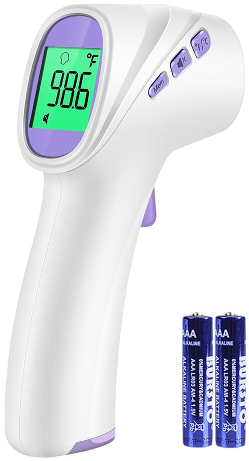 Forehead Thermometer for Adults, Kids & Babies - No-Touch Infrared Digital Thermometer with LCD Display, Fever Alarm