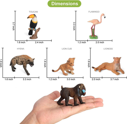 Volnau 11PCS Animal Toys Figurines Africa Figures Zoo Pack for Kids, Educational Jungle Set