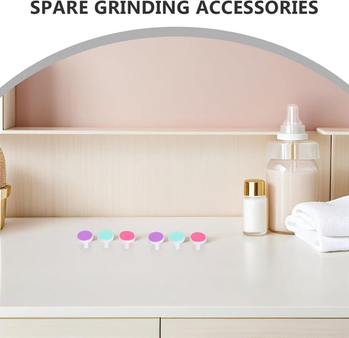 SOPOTUTU 18pcs Trimmer 3-Color 1-12+ Nail Buffer Replacement Heads for Electric Nail File Grinding Pads for Infants