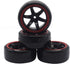 4Pack ShareGoo OD 2.44" RC Drift Tires Set, Hard Plastic Tyres & Wheel Rims for 1/10 On-Road Racing
