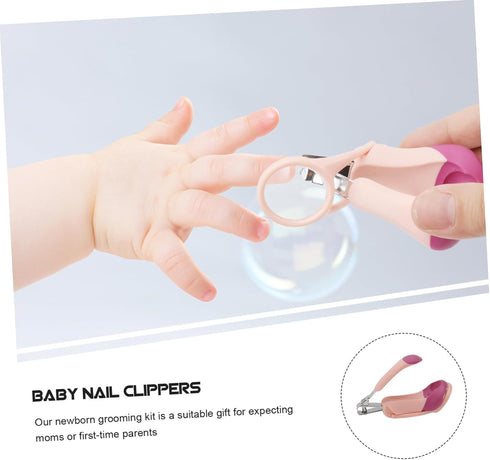 Portable Pink Nail Care Kit for Safe Grooming of Newborns