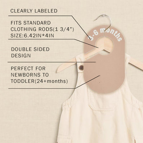 eoscasely Closet 8 12+ Baby Divider, Baby Wardrobe Organizer, Double-Sided Design, Nursery Decor Clothes Hanger