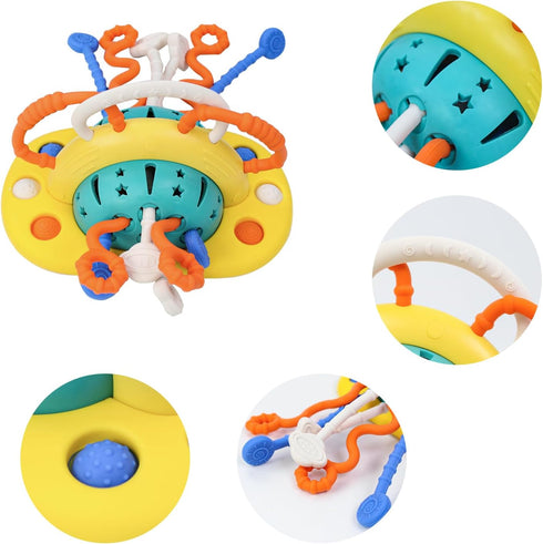Baby Silicone Suction Cup Toy for High Chair, Toddler Sensory Toy for 6-12 Months, Montessori
