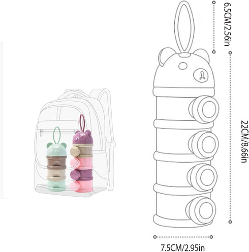 Manwetye 2 PCS Milk Powder Pots,Candy Storage Tank,Formula Dispenser Portable Milk Powder Formula Dispenser Container