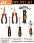 INCLY 24 PCS Kids Real Tool Set with Tool Bag, Boys Small Real Hand Tools Kit for Home DIY Building and Woodworking