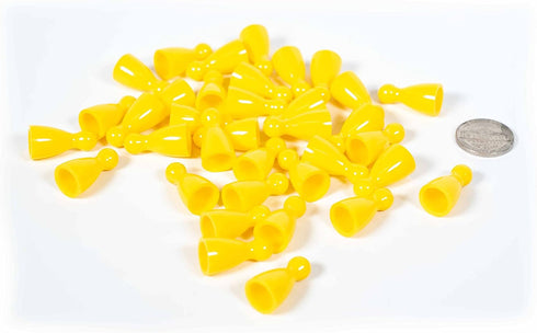 Plastic Pawns: Set of 36 Yellow Color Board Game Playing Pieces - Chess & Sorry Replacement Markers