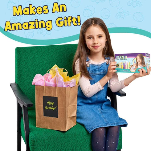 Lip Balm Making Kit for Girls - Natural Ingredients, Cool Birthday Gifts for 10 Year Old Girls, Skin Care for Kids