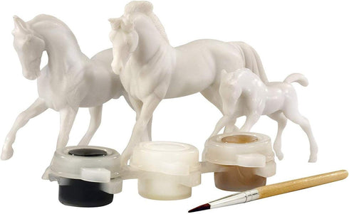 Breyer Horses Stablemates Horse Family Paint Set, 3 Horse Set, 1:32 Scale Model Toy #4239, White