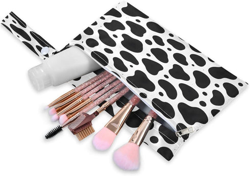 Haskirky 2 Cow Print Black White Pcs Cloth Diaper Wet Dry Bags,Waterproof and Washable Bag for Travel Reusable Wet Bag