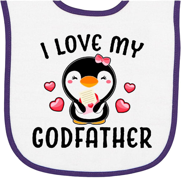 inktastic I Love My Godfather with Cute Penguin and Hearts Baby Terry