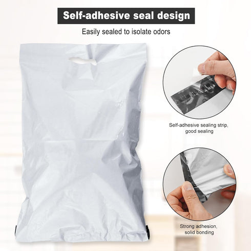 100 Pack Plastic Bags for Adult Diaper Disposal Handle Adult Diaper Disposal Self-Adhesive Strips to Seal in Odours