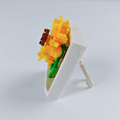 Sacblirr 3D Set Sunflowers Mini Flower Picture Frame Micro Building Toy Block Decor Bouquet Collection Botanical Plant