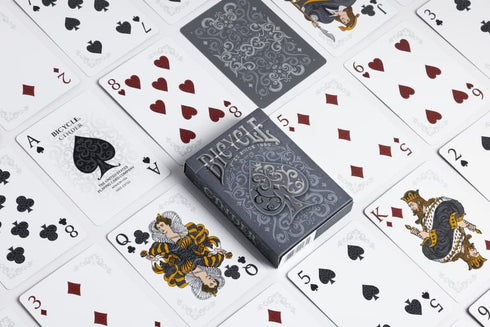 Bicycle Cinder Premium Playing Cards - Silver Smoke Foil, 1 Deck