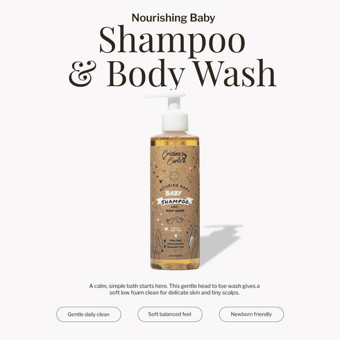 Cristina's Curls Baby Shampoo & Body Wash Gentle Low-Foam Head-To-Toe Clean For Newborns And Sensitive Skin