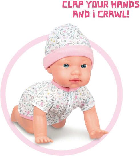 3+ Mother Love Crawling Baby Doll,Interactive Baby Dolls with Sounds and Movements,with Feeding Toy, for Year Old Girls