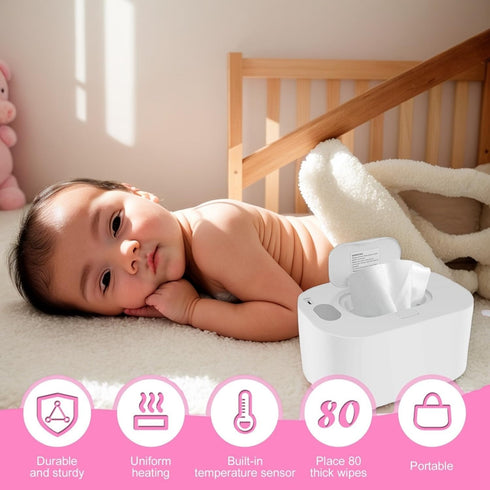 BIFENGSHUNCAI Portable Baby Wipe WarmerWipe Warmer and Baby Wet Wipes Dispenser to Even Heating, Wipe Heater