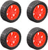 uxcell 30mm Rubber RC Wheel Tires, 4pcs, Red and Black for DIY Model Robots