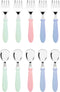 DF DUALFERV 10 pcs Toddler Utensils, Stainless Steel Silverware Set with Round Handle, BPA Free