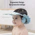 SIQITECHNO Baby Shower Cap with Earmuffs Foldable Anti-Reflux Cartoon Baby Shower Head Cap Adjustable Bathing Shower