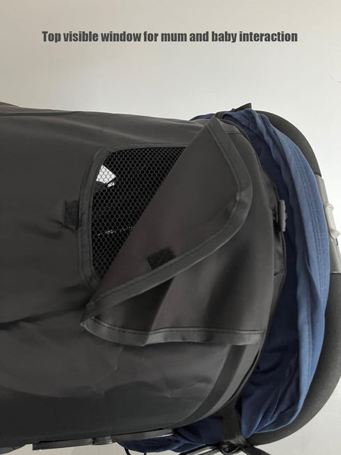 Universal Stroller Sun Shade Cover, Canopy Awning for Pushchair, Baby Buggy with Pockets & Mesh Window