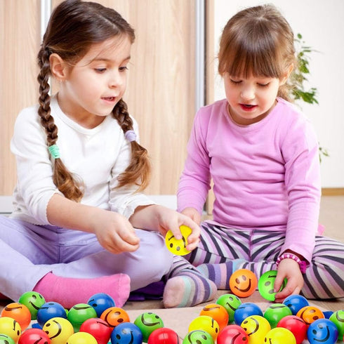 LovesTown 20 PCS Smile Face Stress Balls, 2.5 Inch Office Fidget Toys for Desk, Sensory Toys for Kids Stress Relief
