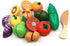 Take Me Away Set Set Wooden Cutting Fruit Vegetables for Kids - Pretend Play Food Toy with Wooden Knife and Tray