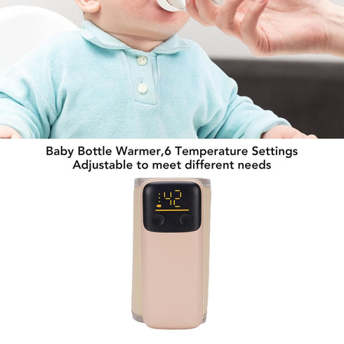 Sunisfa 6 Portable Baby Bottle Warmer Gears Temp Control LCD Screen, Fast Milk Warmer for Breastmilk, Formulas, Travel