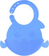 Silicone Bibs with Food Catcher Pocket, Adjustable Blue Fish Feeding Bibs with Trough for Littles