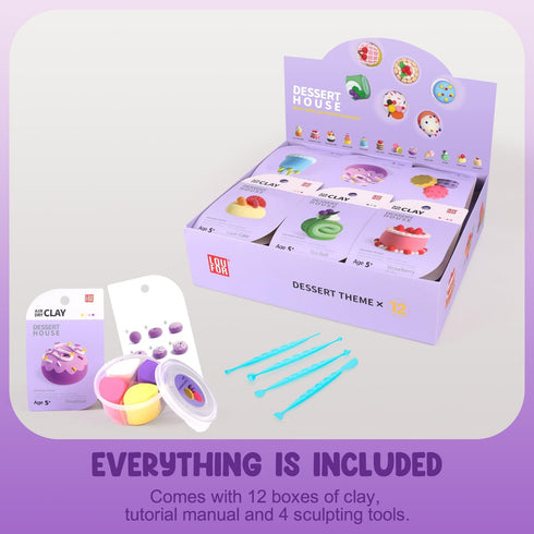 12 LOUFOR Air Dry Clay Kits - Modeling Clay for Kids, Ultra Light & Soft, Safe & Non-Toxic, Boxes DIY Model Magic Clay