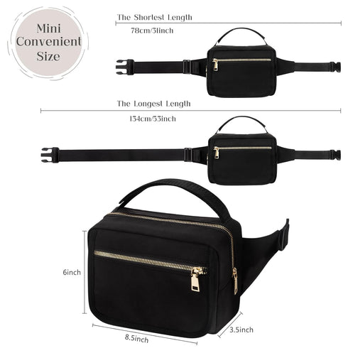Pack, printe Small Diaper Bag with Portable Changing Pad, Crossbody Women Waist Bag with Wipes Pocket for Travel