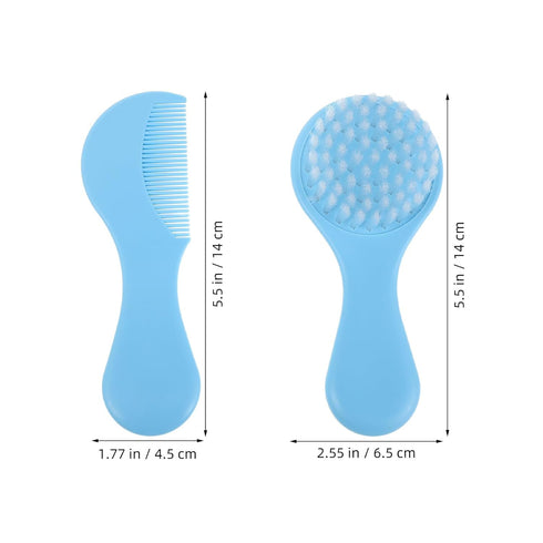 Set BESPORTBLE Newborn Hair Brush and Comb for Babies Grooming Kit with Soft Bristles Sky Blue Suitable for Cradle