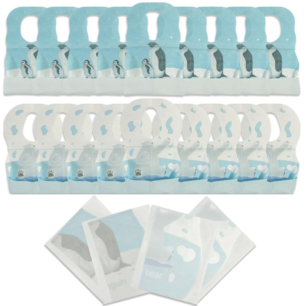 WOOWME 10 Pcs Disposable Bibs, Individually Packaged with Catcher and Leakproof Liner for