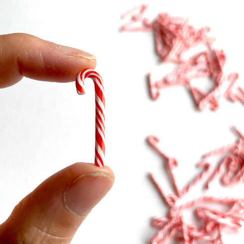 Aorvoras (20PCS) Miniature Candy Canes, Peppermint Embellishments, Non-Edible Tiny Mini Small Christmas Craft
