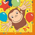 Unique Curious George Beverage Paper Napkins - 5" x 5", 16 Pcs Multi