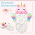 Baby Doll Sleeping Bag Toy Playset, Rainbow Unicorn Doll Bedding Accessories with Eye Mask for 12 Inch Doll