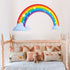 Rainbow Wall Decals with Clouds, Peel and Stick Removable Wall Stickers for Kids Nursery, 28.7 x 15.7 Inch