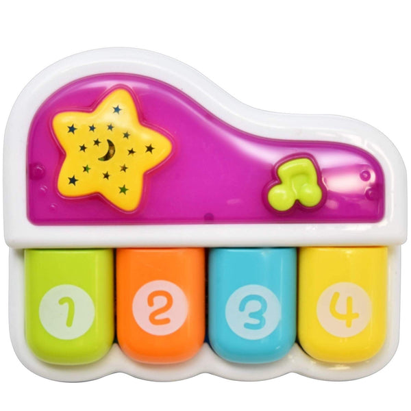 WEofferwhatYOUwant Baby Piano, Portable Musical Toy with Star Projector, Lights & Lullabies for Infants 6+ Months