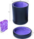 PU Leather Dice Cup with Lid, Purple Velvet Interior Quiet Shaker Cup Including 6 Purple Translucent Dice