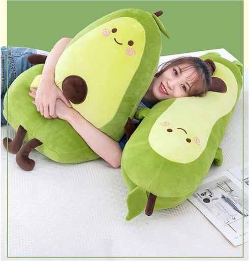 27 Inch Large Green Simulation Avocado Plush Toy Doll, Holiday Warm Gift Plush Toy Pillows (Seated-35Inch)