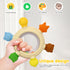 2 Pack 0-3 3 6-12 Sensory Toys for Babies, Baby Teething Rings Toys for Months Baby Rattle Teether Silicone Teether