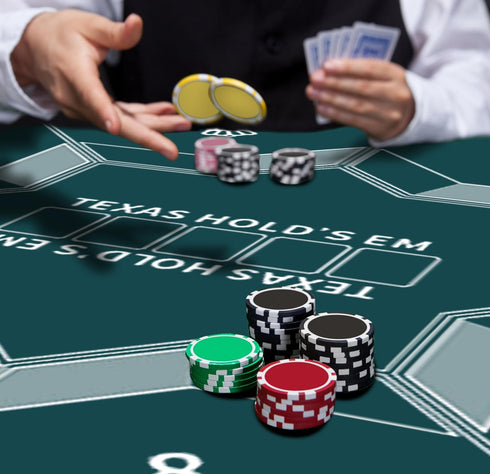 24/31/47/55/63inch 6-8 nuveti Round Poker Mat for Texas Holdem | Portable Poker Table Top with Art Deco Layout Print