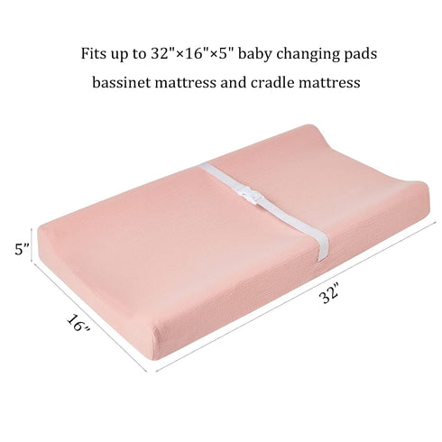 Muslin Changing Pad Cover for Baby Boys Girls, Ultra Soft Breathable Diaper Changing Table Pad Cover, Neutral Fitted
