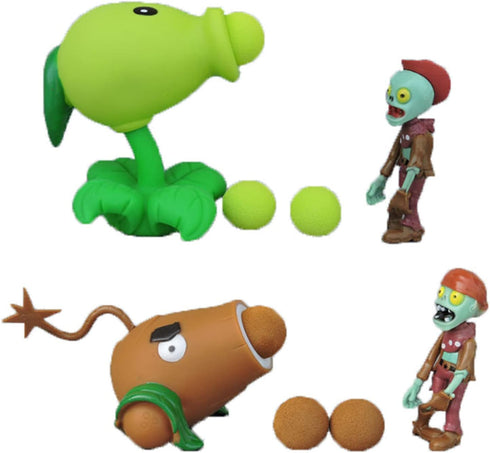 4 PCS Plants PVZ Toys Action Figures - Mini PVZ Set 1 2 Series for Kids and Fans, Great Birthday and Christmas Gifts